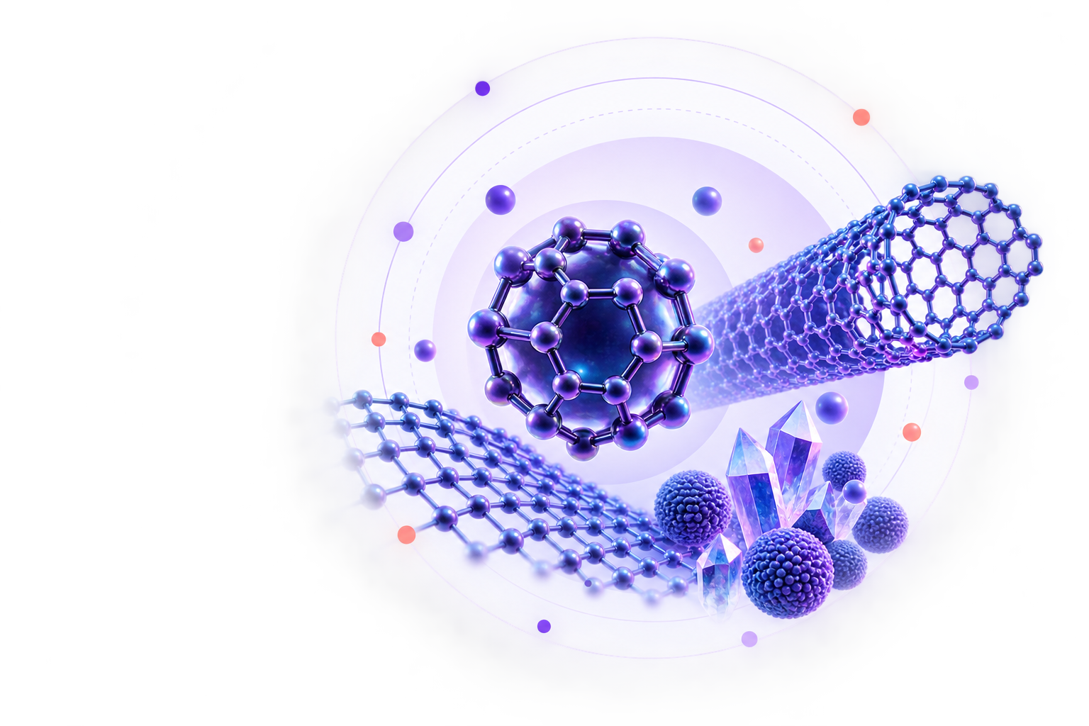 Nanotechnology and materials science research illustration
